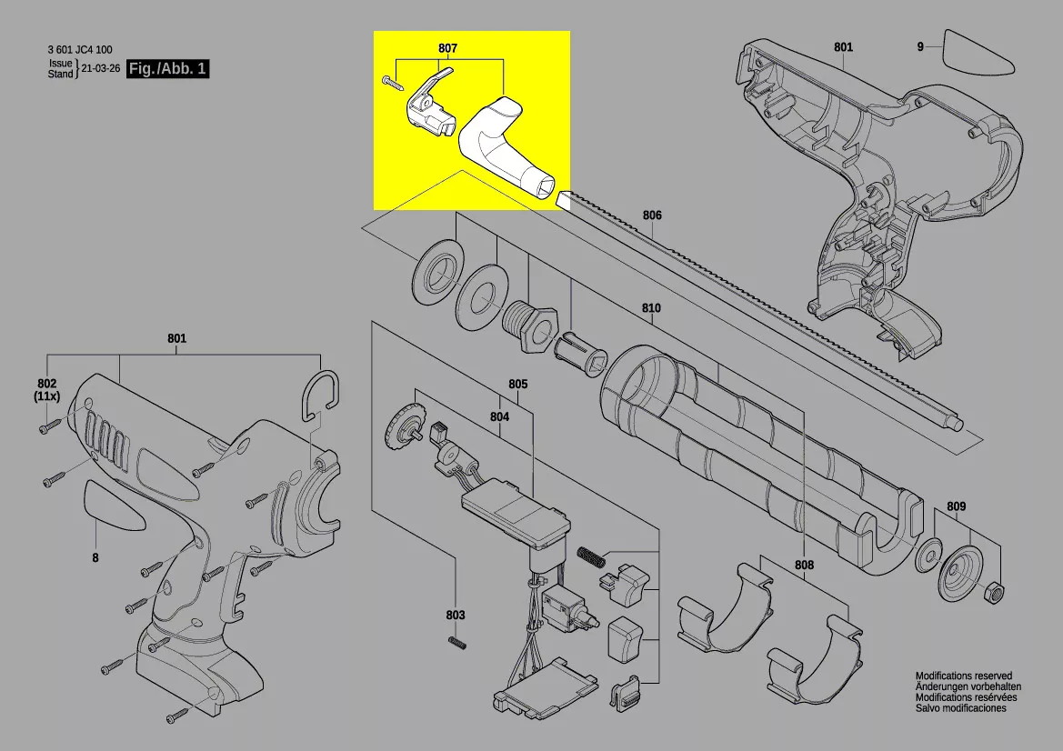 poignée presse-cartouche réf. 1 600 A01 55U Bosch
